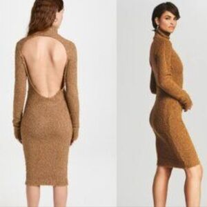 SER.O.YA Backless Bodycon Tan Dress
